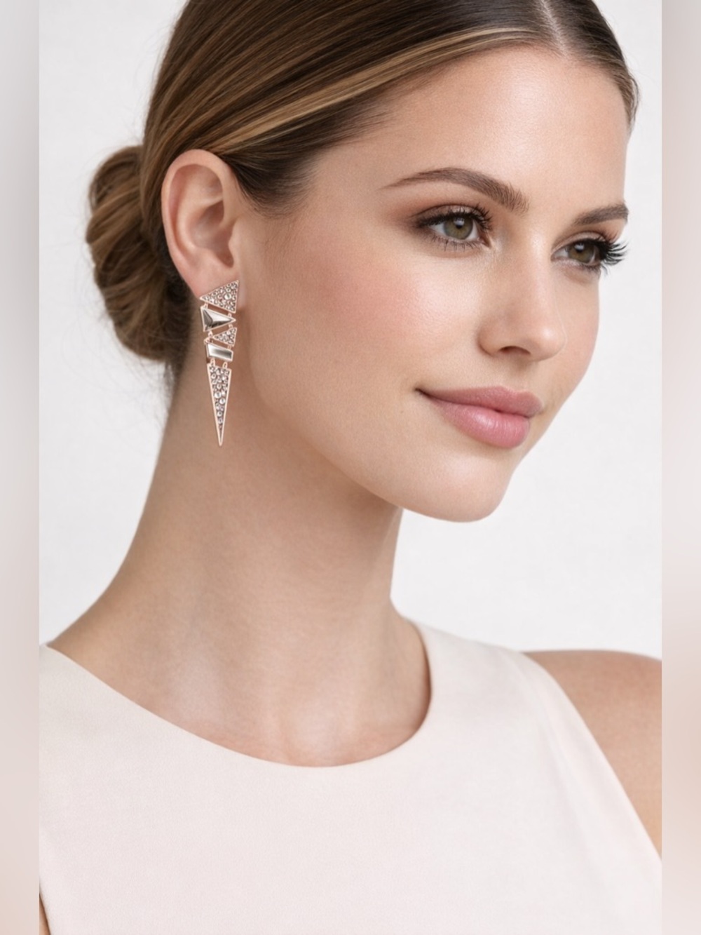 Alexis Bittar Articulated Triangle Drop Crystal Earrings/OS